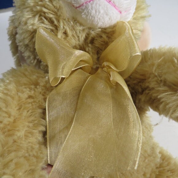 Tan Commonwealth Plush Rabbit Bunny with long hair 9" tall Easter - Picture 6 of 10